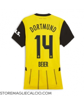 Borussia Dortmund Maximilian Beier #14 Maglia Gara Casa Repliche 2024-25 Donna Maniche Corte